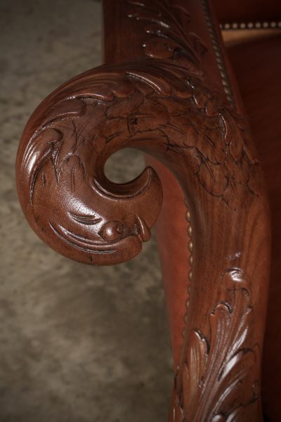 Magnificent Quality Mahogany & Leather Suite - Image 7