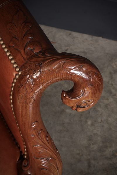 Magnificent Quality Mahogany & Leather Suite - Image 8