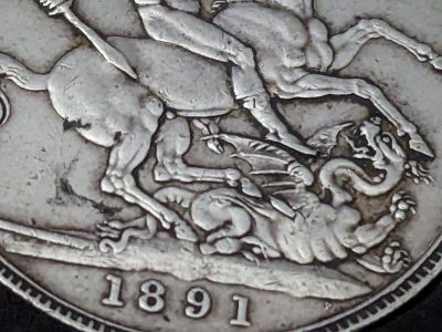 Silver crown coin 1891 very nice coin in lovely condition - Image 2