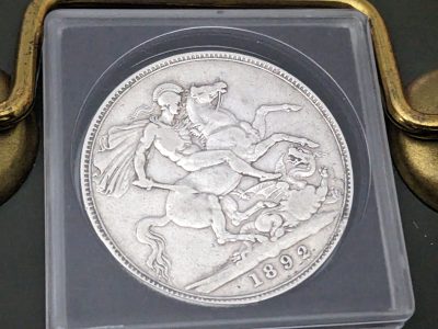 Silver crown coin 1892 very nice coin - Image 3