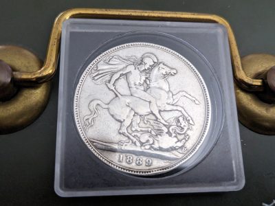 Silver crown coin 1889 very nice coin - Image 3