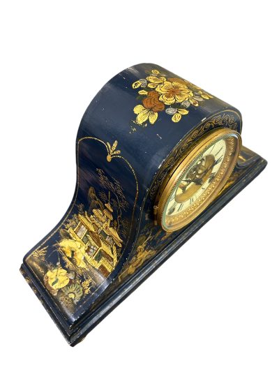 Fantastic Ansonia Coalport Blue Chinoiserie Hat Shaped Mantel Clock - Image 14