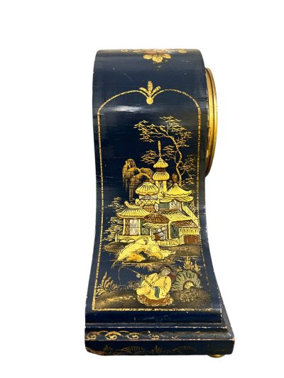 Fantastic Ansonia Coalport Blue Chinoiserie Hat Shaped Mantel Clock - Image 10