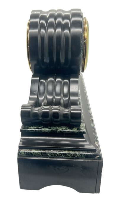 Fabulous Victorian Drum Head Slate & green marble Mantel Clock – ca1870 - Image 16