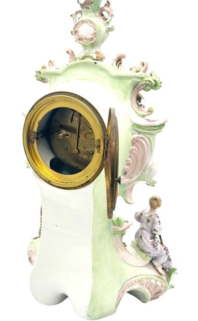 Fabulous Sitzendorf Porcelain Figural Mantel clock – ca1890 - Image 14