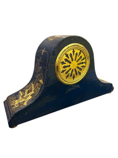 Fantastic Ansonia Coalport Blue Chinoiserie Hat Shaped Mantel Clock - Image 11