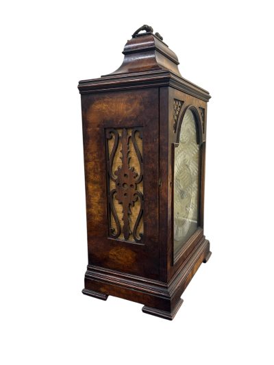Stunning Burr Walnut case Caddy Top Bracket Clock – ca1890 - Image 12