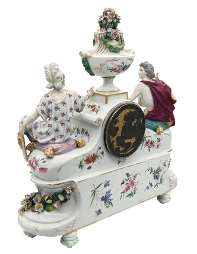 Fabulous Meissen Porcelain Figural Mantel clock – ca1850 - Image 11