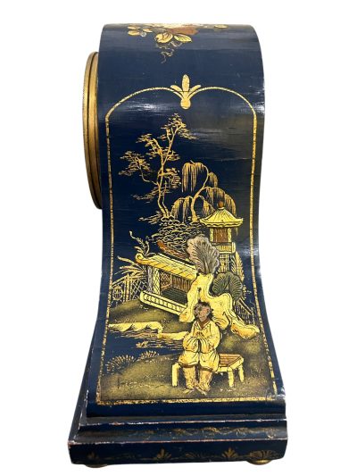 Fantastic Ansonia Coalport Blue Chinoiserie Hat Shaped Mantel Clock - Image 12