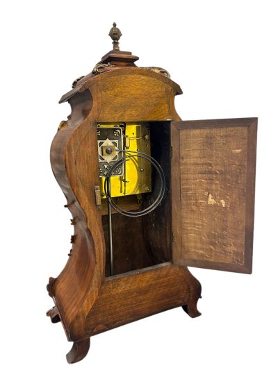 Superb Burr Walnut & Ormolu Boulle Clock – ca1880 - Image 12