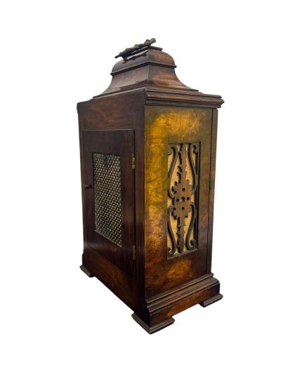 Stunning Burr Walnut case Caddy Top Bracket Clock – ca1890 - Image 13