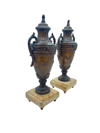 Wonderful Urn Clock Garnitures – ca 1900 - Image 6