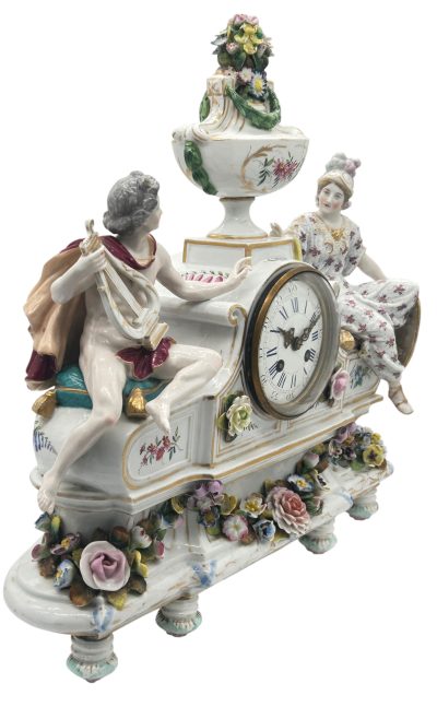 Fabulous Meissen Porcelain Figural Mantel clock – ca1850 - Image 9
