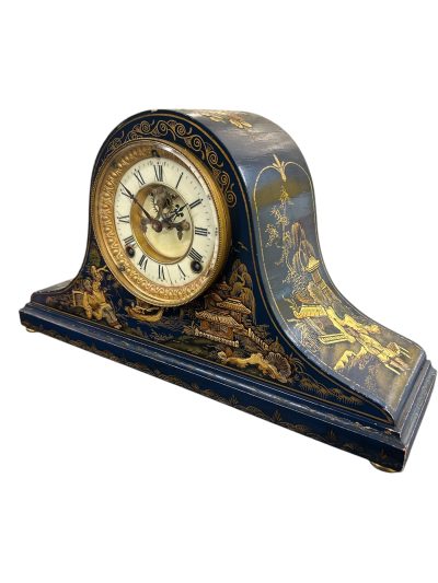 Fantastic Ansonia Coalport Blue Chinoiserie Hat Shaped Mantel Clock - Image 13