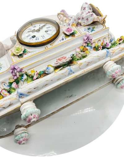 Fabulous Meissen Porcelain Figural Mantel clock – ca1850 - Image 12