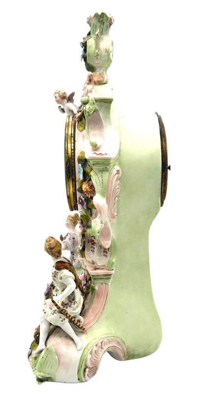 Fabulous Sitzendorf Porcelain Figural Mantel clock – ca1890 - Image 10