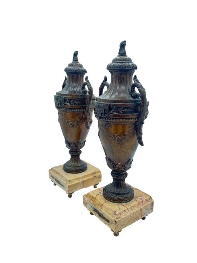 Wonderful Urn Clock Garnitures – ca 1900 - Image 10