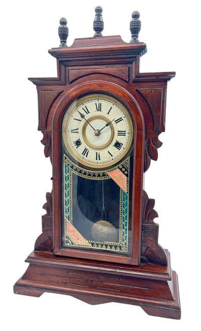 Awesome American Gingerbread Mantel Clock – ca 1900 - Image 4