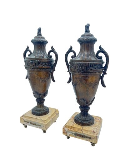 Wonderful Urn Clock Garnitures – ca 1900 - Image 3