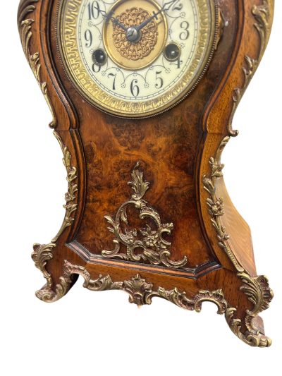Superb Burr Walnut & Ormolu Boulle Clock – ca1880 - Image 9