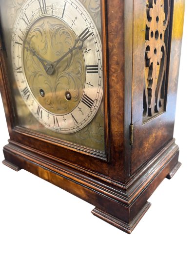 Stunning Burr Walnut case Caddy Top Bracket Clock – ca1890 - Image 2