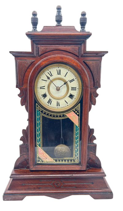 Awesome American Gingerbread Mantel Clock – ca 1900 - Image 5