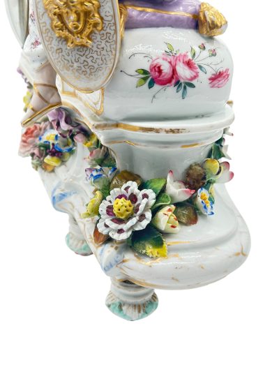 Fabulous Meissen Porcelain Figural Mantel clock – ca1850 - Image 4
