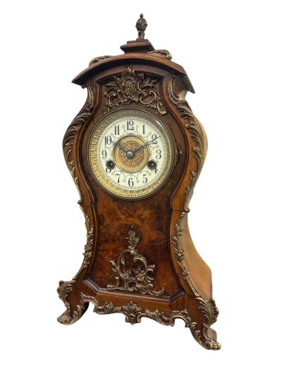 Superb Burr Walnut & Ormolu Boulle Clock – ca1880 - Image 2