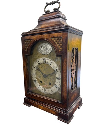 Stunning Burr Walnut case Caddy Top Bracket Clock – ca1890 - Image 4