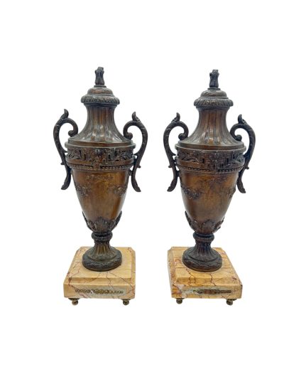 Wonderful Urn Clock Garnitures – ca 1900 - Image 7