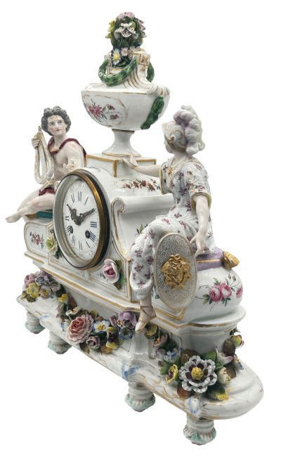 Fabulous Meissen Porcelain Figural Mantel clock – ca1850 - Image 7