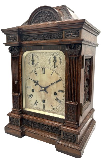 Wonderful Oak case musical bracket clock – ca1890 - Image 8