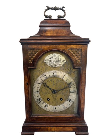 Stunning Burr Walnut case Caddy Top Bracket Clock – ca1890 - Image 7