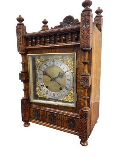 Fabulous Arts & Crafts Mahogany Mantel Clock – ca 1890 - Image 11