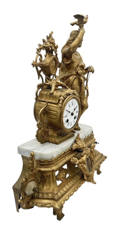 Charming French Gilt Figural Mantel Clock – ca1870 - Image 13