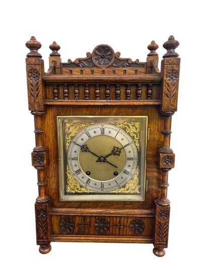 Fabulous Arts & Crafts Mahogany Mantel Clock – ca 1890 - Image 8