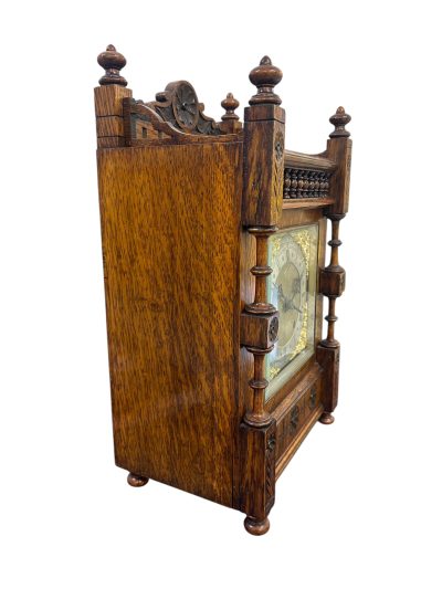 Fabulous Arts & Crafts Mahogany Mantel Clock – ca 1890 - Image 9