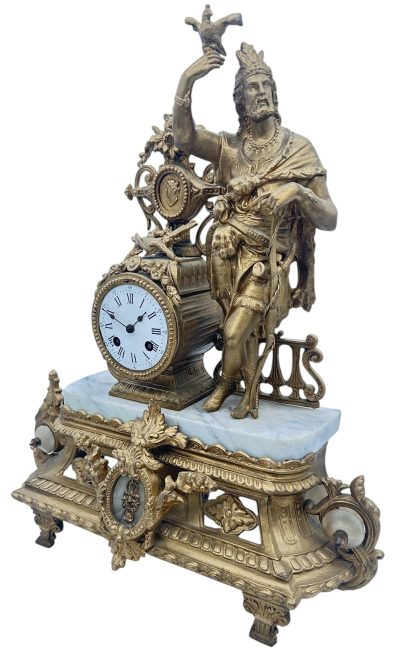 Charming French Gilt Figural Mantel Clock – ca1870 - Image 4