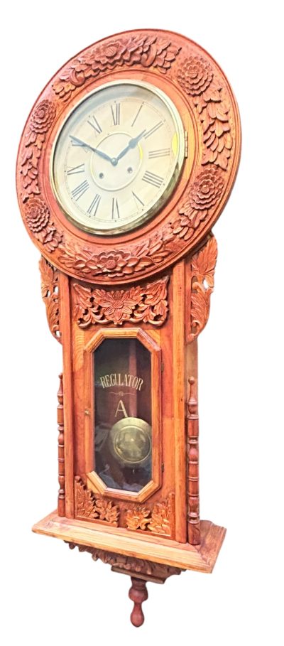 Wonderful American Ansonia Regulator Wall clock – ca1890 - Image 17
