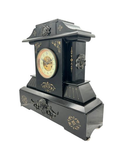 Fine Large Antique Slate 8-Day Mantel Clock -  Ca1890 - Image 12