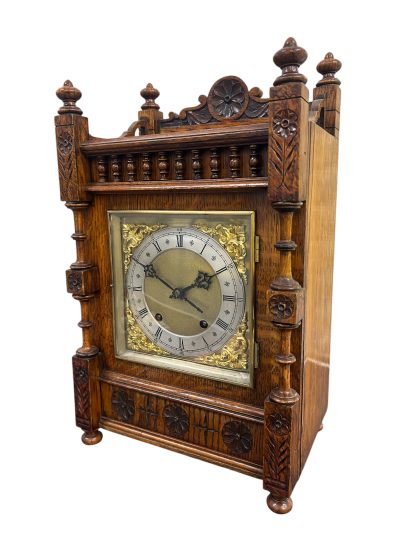 Fabulous Arts & Crafts Mahogany Mantel Clock – ca 1890 - Image 5