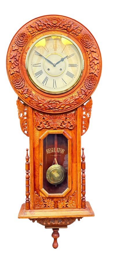 Wonderful American Ansonia Regulator Wall clock – ca1890 - Image 11