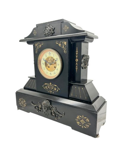 Fine Large Antique Slate 8-Day Mantel Clock -  Ca1890 - Image 16