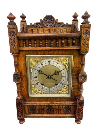 Fabulous Arts & Crafts Mahogany Mantel Clock – ca 1890 - Image 2