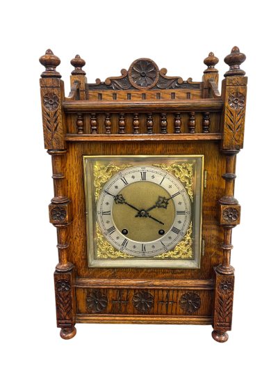 Fabulous Arts & Crafts Mahogany Mantel Clock – ca 1890
