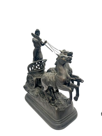 Wonderful Roman Chariots Figural Clock Garnitures – ca 1905 - Image 6
