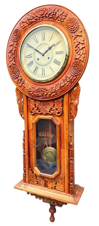 Wonderful American Ansonia Regulator Wall clock – ca1890 - Image 5