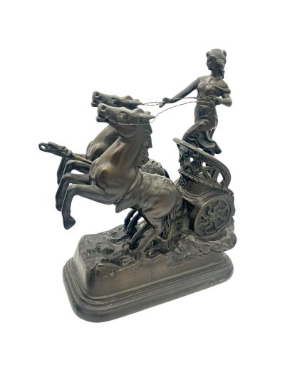 Wonderful Roman Chariots Figural Clock Garnitures – ca 1905 - Image 7