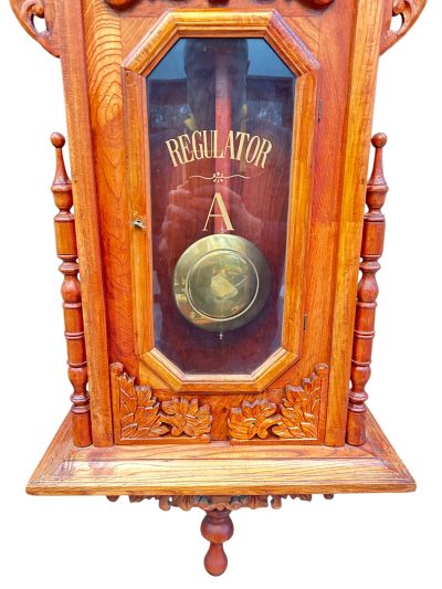 Wonderful American Ansonia Regulator Wall clock – ca1890 - Image 9