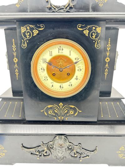 Fine Large Antique Slate 8-Day Mantel Clock -  Ca1890 - Image 7